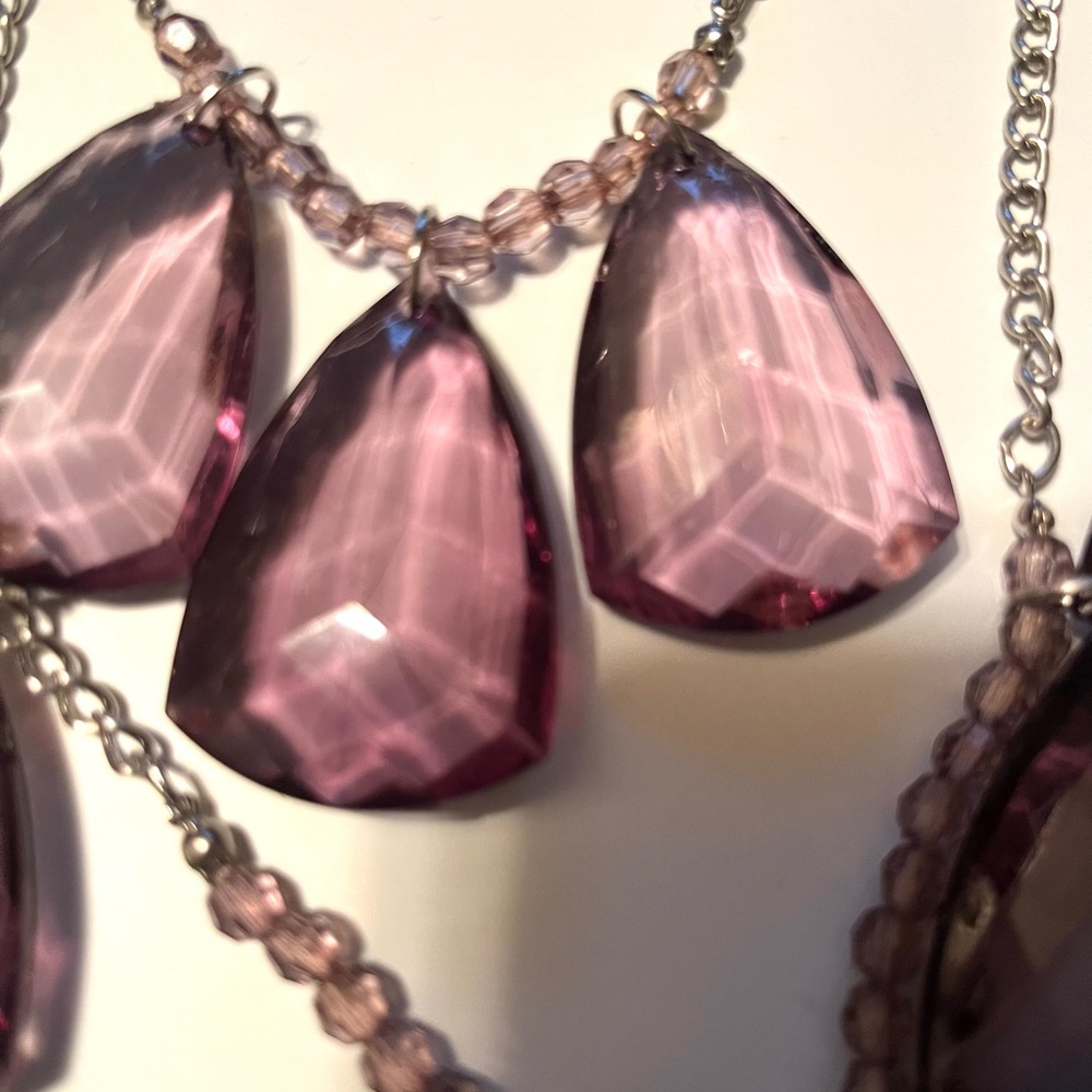 Rue21 black faceted double layer Teardrop Necklace - Picture 5 of 11